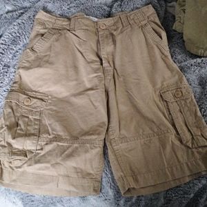 Khaki cargo shorts